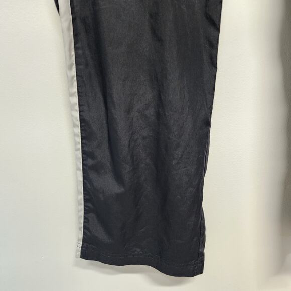 Vintage Lady Foot Locker Track Pants Size M Black Ankle Pull On Nylon Gorp Y2K - Picture 4 of 10